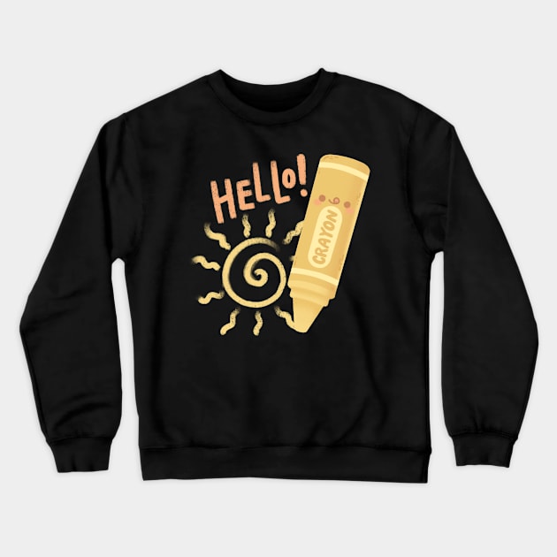 Hello Crayon Crewneck Sweatshirt by BiillustrationID